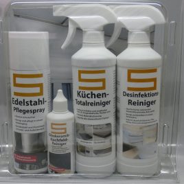 HOTREGA Küchen Reinigungs-Set 5tlg ! Edelstahl Pflege / Desinfektion usw…